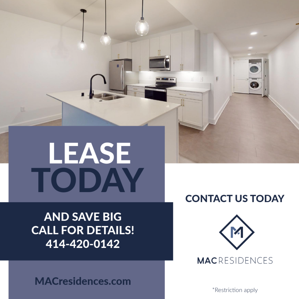 Lease today and save big! Call for details. MAC Residences Apartments in Milwaukee